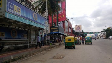 Advertising on Bus Shelter in Mysore Road, Bengaluru